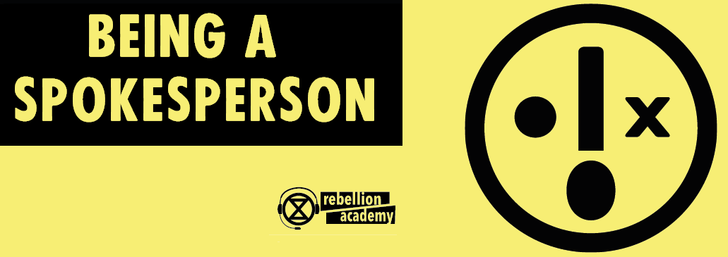 banner image saying "being a spokesperson"