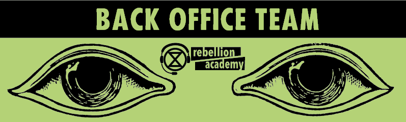 Title page saying "back office team"